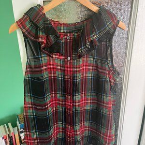J. Crew Tartan Festive Blouse — New without Tags!